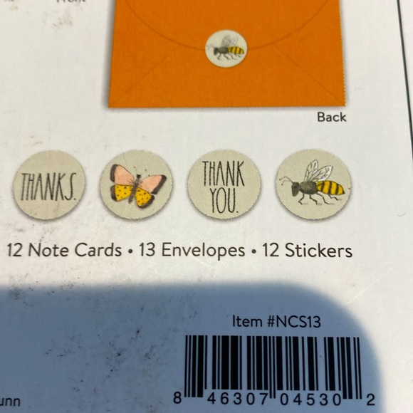 RAE DUNN Thank You Note Cards. New and unopened.with envelopes, cards & stickers - Picture 6 of 6